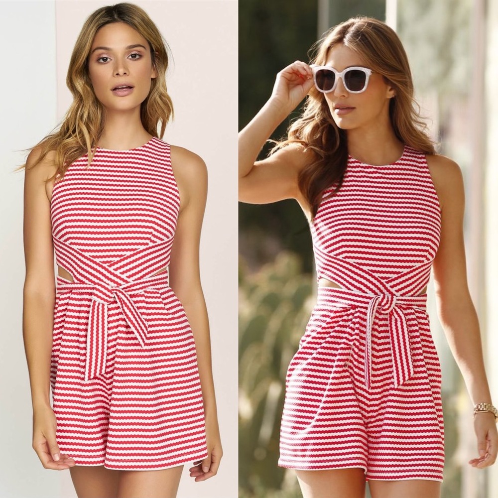 Hutch Red/White Romper